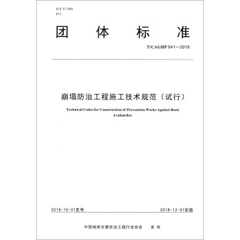 �������ι���ʩ�����g(sh��)Ҏ(gu��)����ԇ��T CAGHP041-2018��/�F(tu��n)�w��(bi��o)��(zh��n)